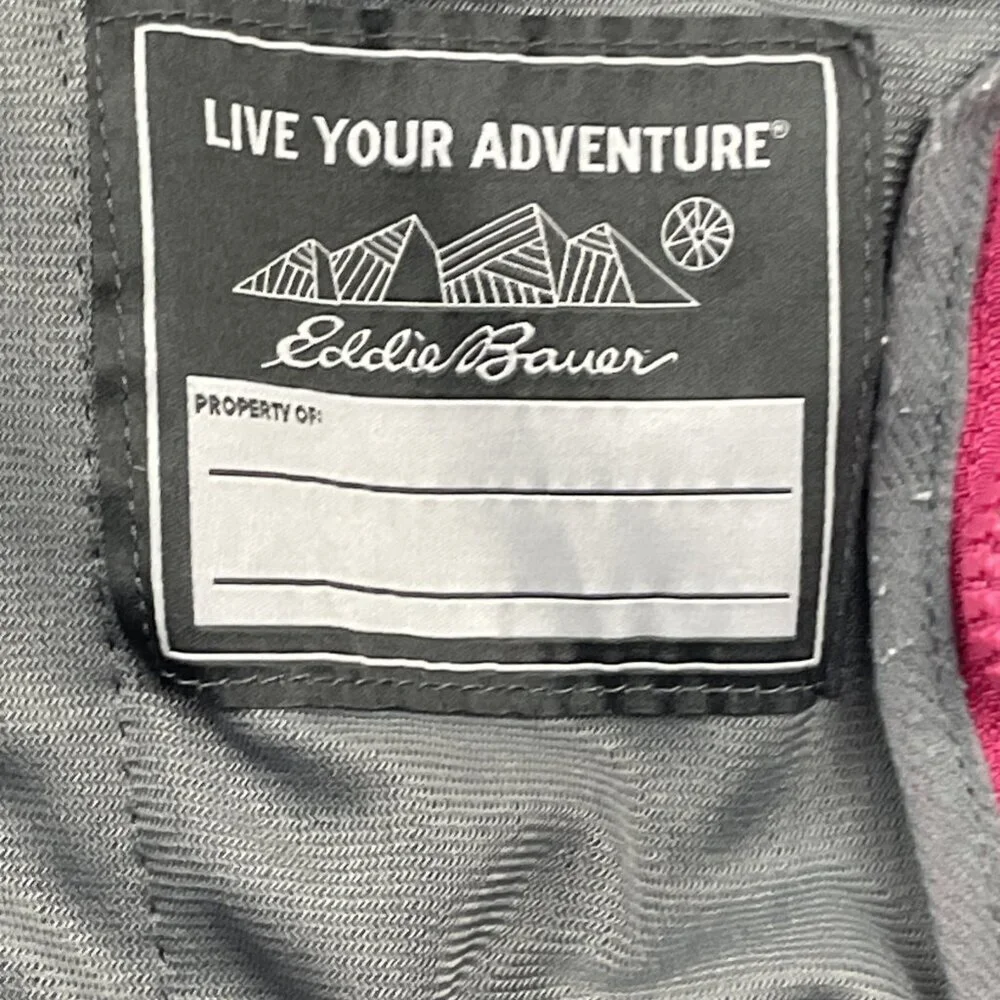 Eddie Bauer Sherpa Hooded Jacket Girls M(10/12) Fleece Zip Up Gray White